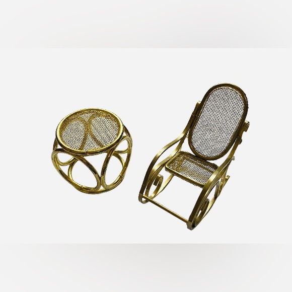 Vintage Miniature Brass Furniture Set - Picture 6 of 10